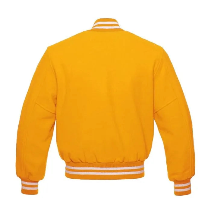 Yellow All Wool Varsity Jacket Back Side