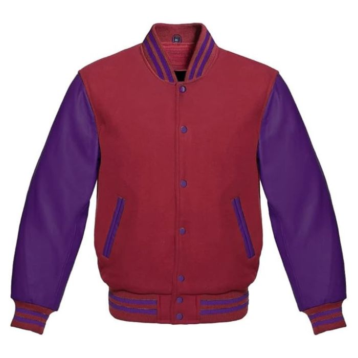 Maroon and Purple Varsity Jacket