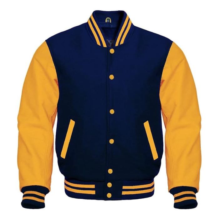 Navy Blue and Yellow Varsity Jacket