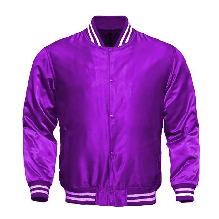 Purple Satin Varsity Jacket
