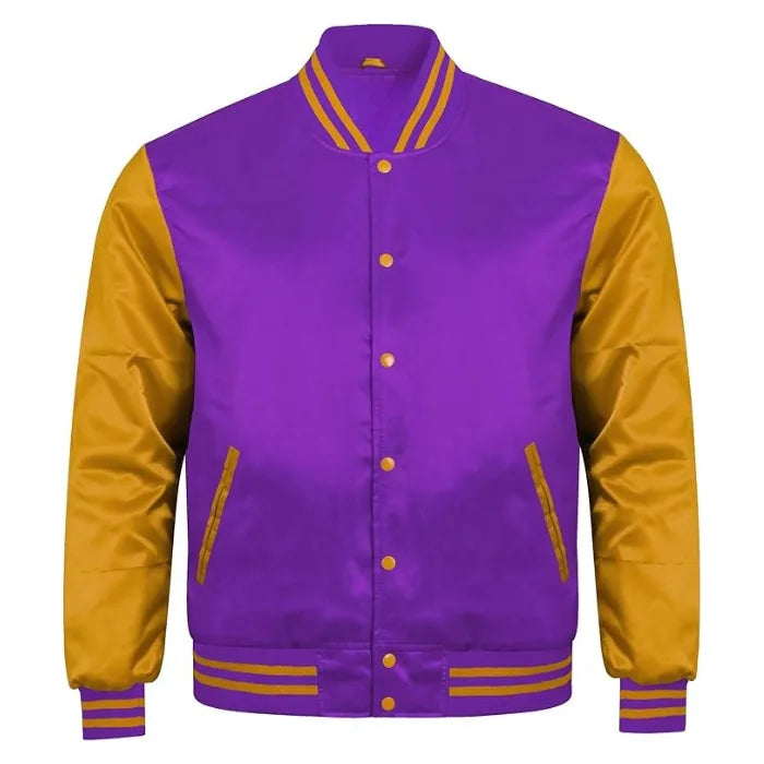 Purple and Gold Satin Varsity Jacket