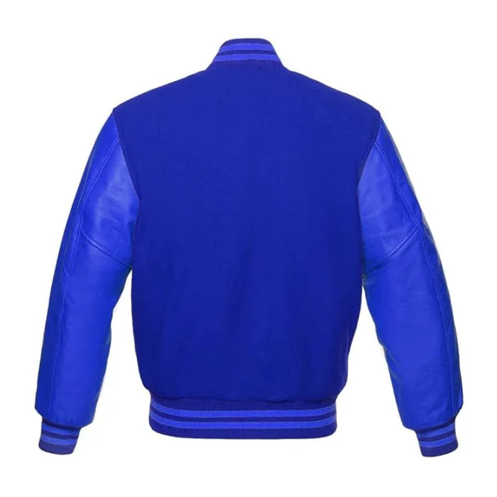 Royal Blue Varsity Jacket Back Side